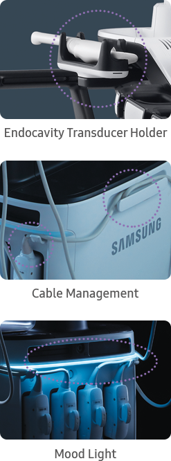 Endocavity Transducer Holder, Cable Management, Mood Light